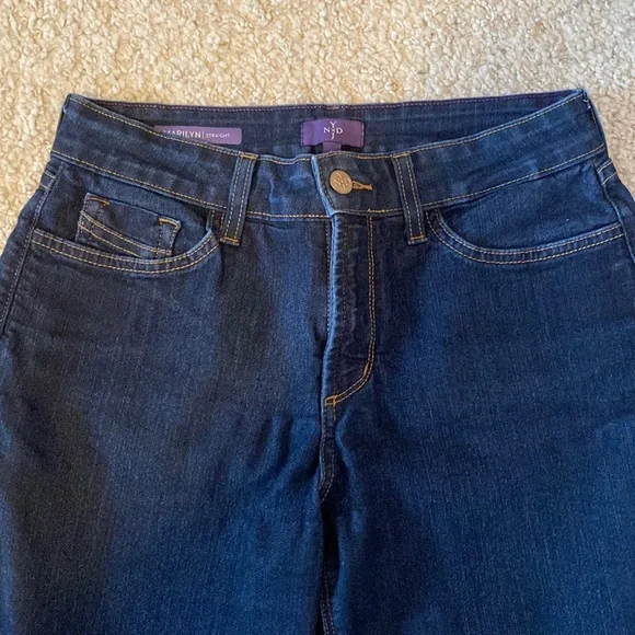 NYDJ Marilyn Straight Dark Wash Jeans - Picture 4 of 11
